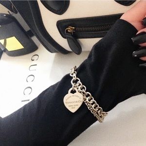 Tiffany & Co. double chain heart bracelet